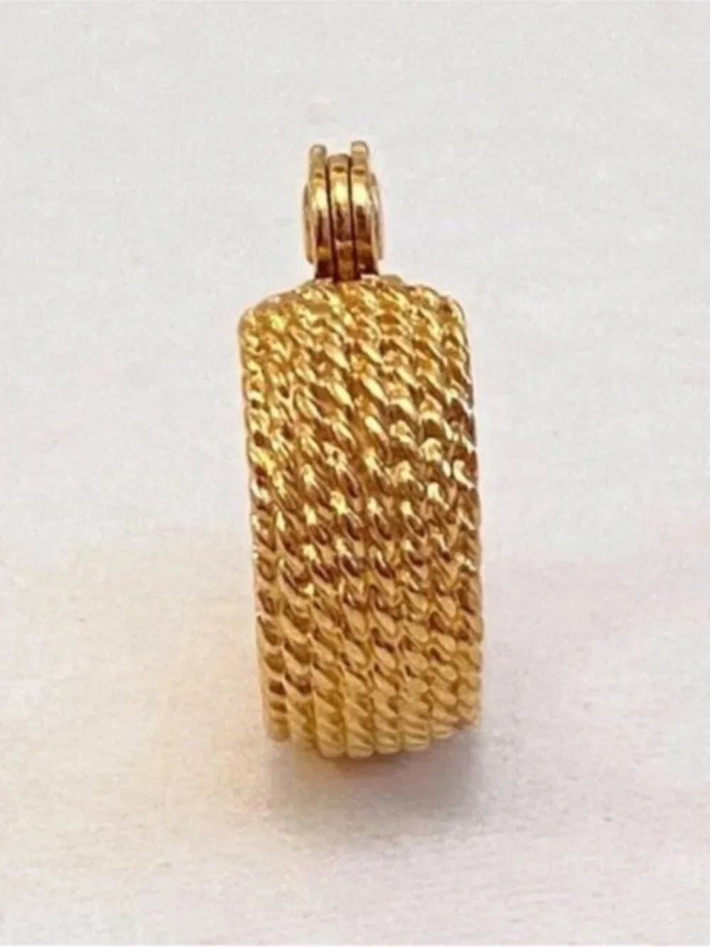 VTG Monet Textured Gold Tone Hoop Single Earring Clip On Monet